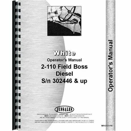 AFTERMARKET White 2110 Diesel Tractor Operators Manual SN 302446 Up RAP82545